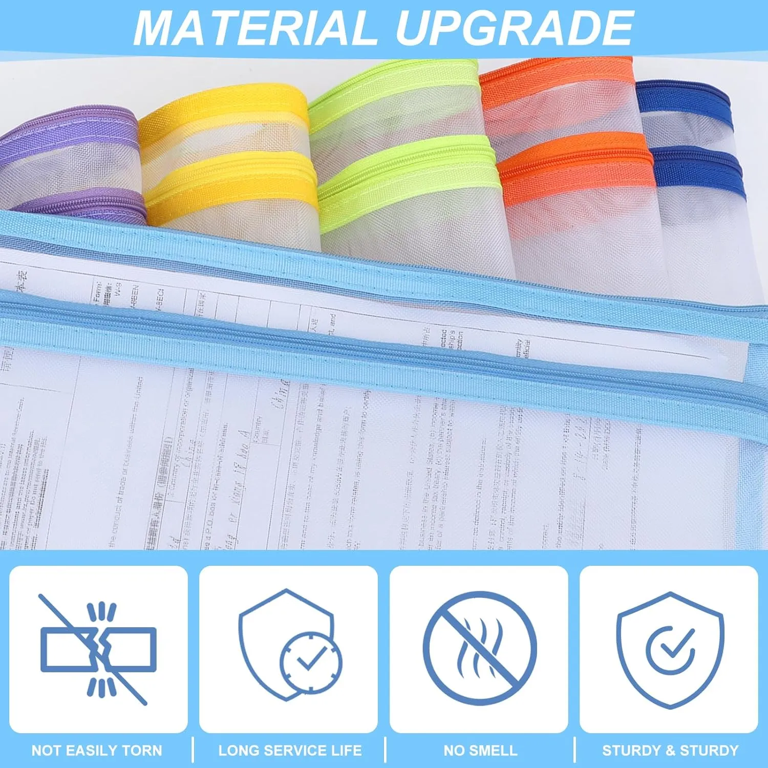 12 Pack Mesh Zipper Pouch Bags, Double-Layer Nylon Puzzle Bags, Breathable See Through Zipper Pouch with Handle for Classroom Organization and Storage, Board Game Storage