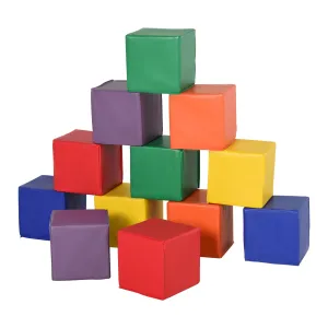 12-Piece Soft Stacking Blocks: Non-Toxic Foam Building Blocks for Toddlers, Babies
