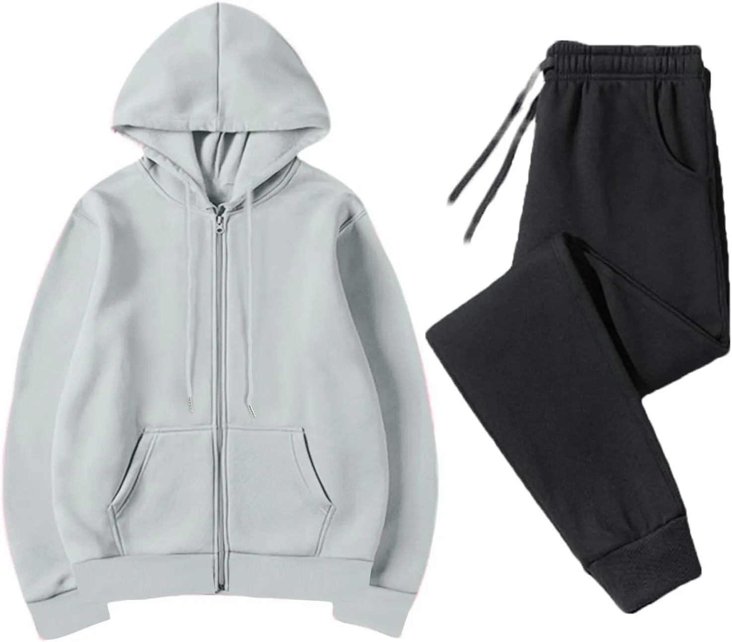 2 Piece Outfits for Women Sports Tracksuits Long Sleeve Hoodies Sweatshirt Loose Coat And Sweatpants Fall Winter Suit