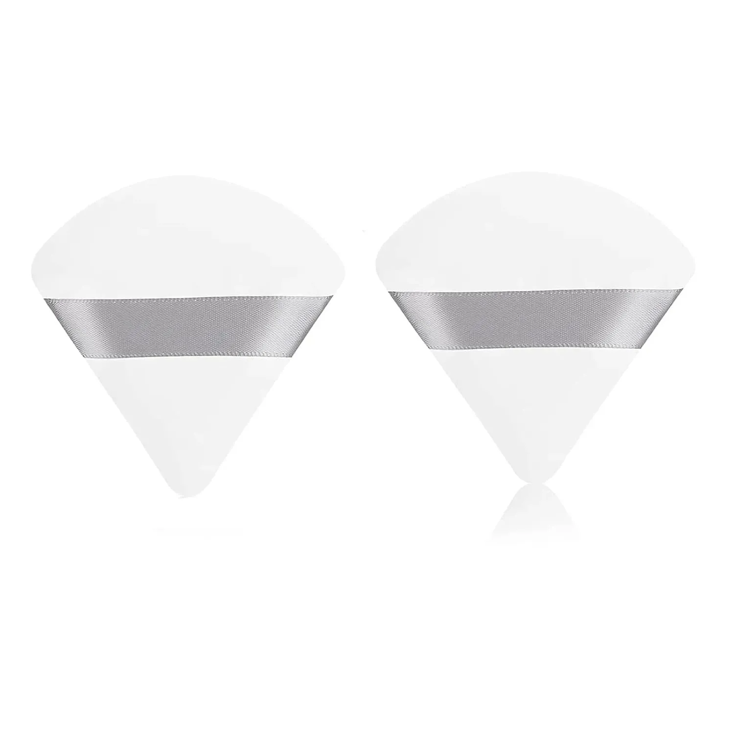 2Pcs Triangle Powder Puff Face Makeup Sponge Soft Velvet Cosmetic Puff Blender Beauty Foundation Sponge Make Up Accessories(White)