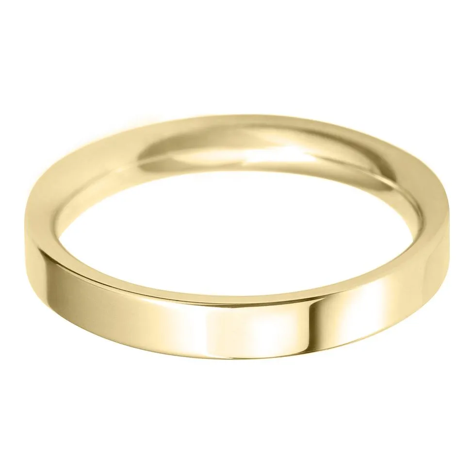 3mm Flat Court Lightweight Wedding Ring