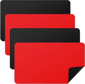 4 Pcs Card Game Mats 24 x 14 Inch Playmat Table Smooth Playing Card Mat for TCG, Gameplay(Red, Black)