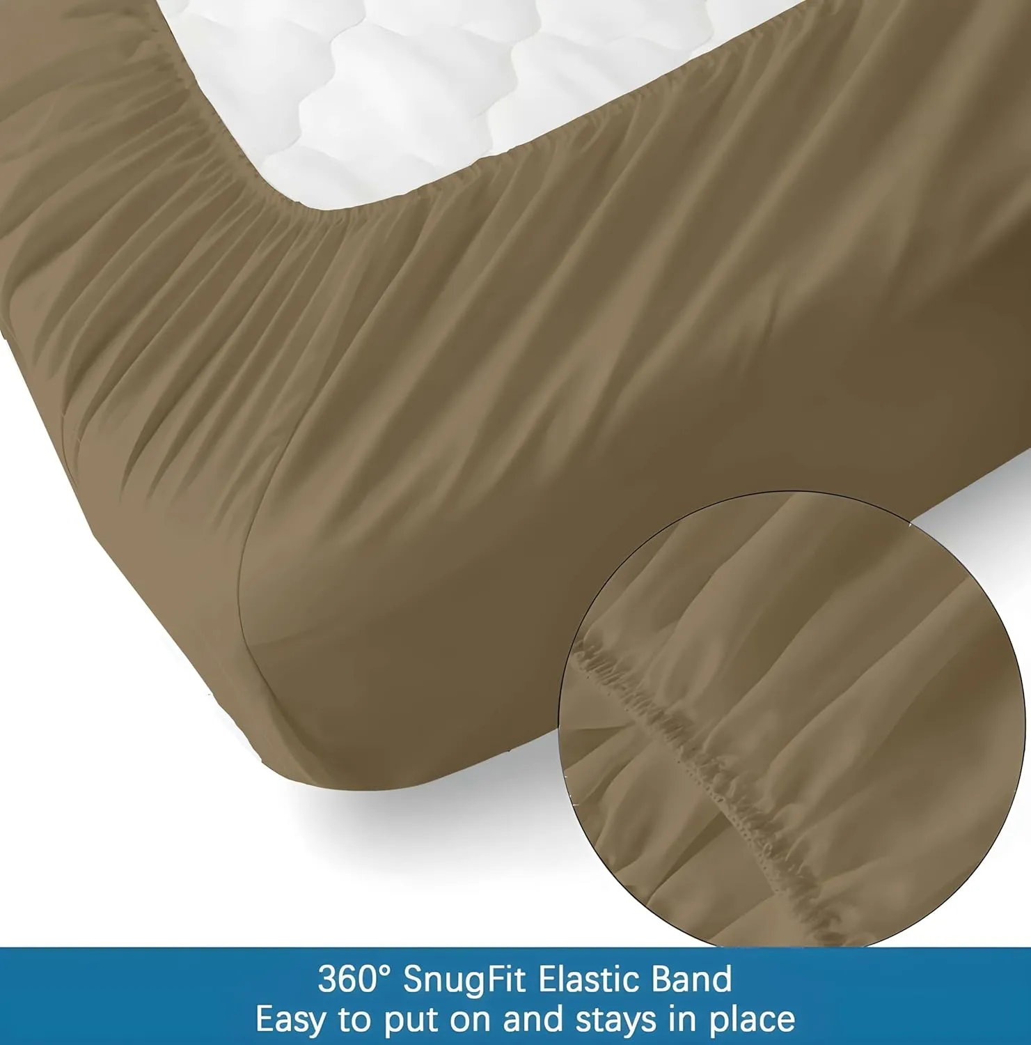 4 Piece Cot Sheet Set - Cot Sheet 28" X 75" - Sheets for Camping Cot Mattress - Perfect for Folding Guest Beds,Narrow Twin,Camp Bunk Beds - Sheets for Cot Bunk Bed - Cot Sheets Set - Taupe Solid
