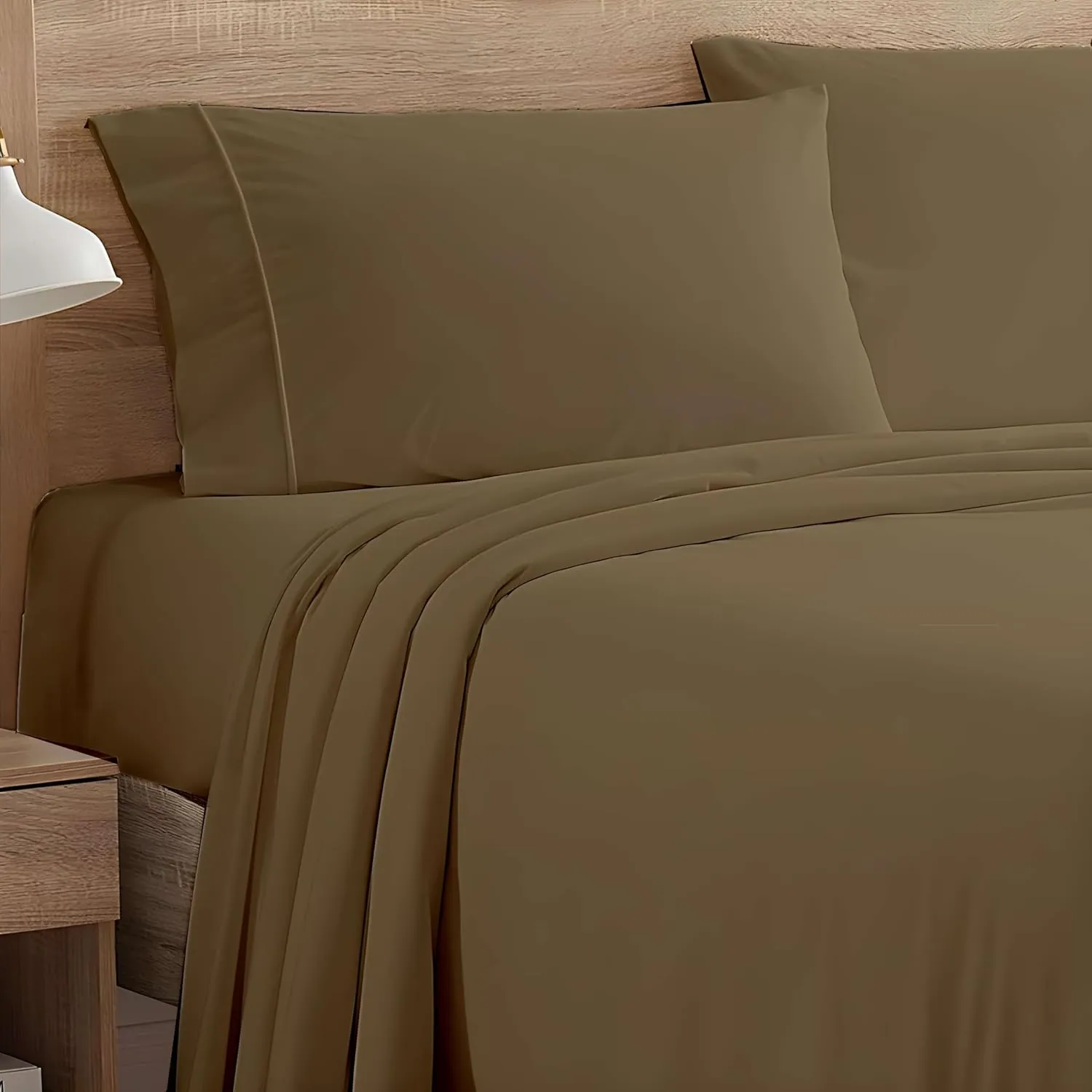 4 Piece Cot Sheet Set - Cot Sheet 28" X 75" - Sheets for Camping Cot Mattress - Perfect for Folding Guest Beds,Narrow Twin,Camp Bunk Beds - Sheets for Cot Bunk Bed - Cot Sheets Set - Taupe Solid