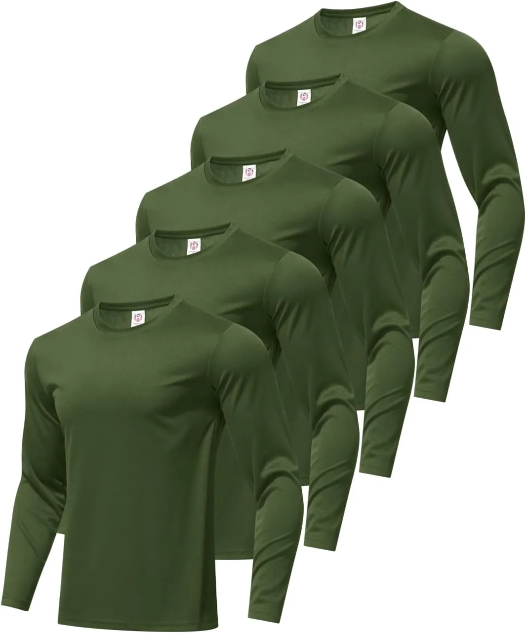 5 Pack Men's Long Sleeve Shirts Sun Protection Shirts Lightweight UPF 50  Rash Guard for Running Workout Fishing