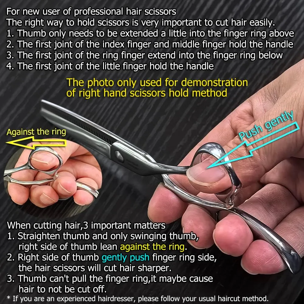 5.5" Barber Hair Thinning Scissors 440C Professional Thinning Shears Barber Shears 28 Teeth Convex Edge KINSARO for Hairdresser Barbershop or Home Use