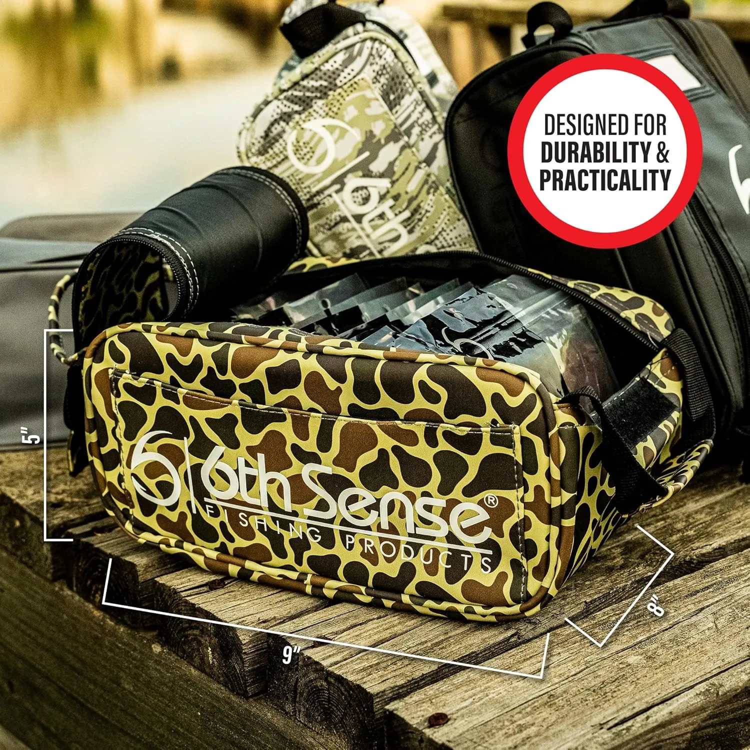 6th Sense Fishing Large Bait Bag – Durable Soft-Sided Storage for Soft Plastics (Black)