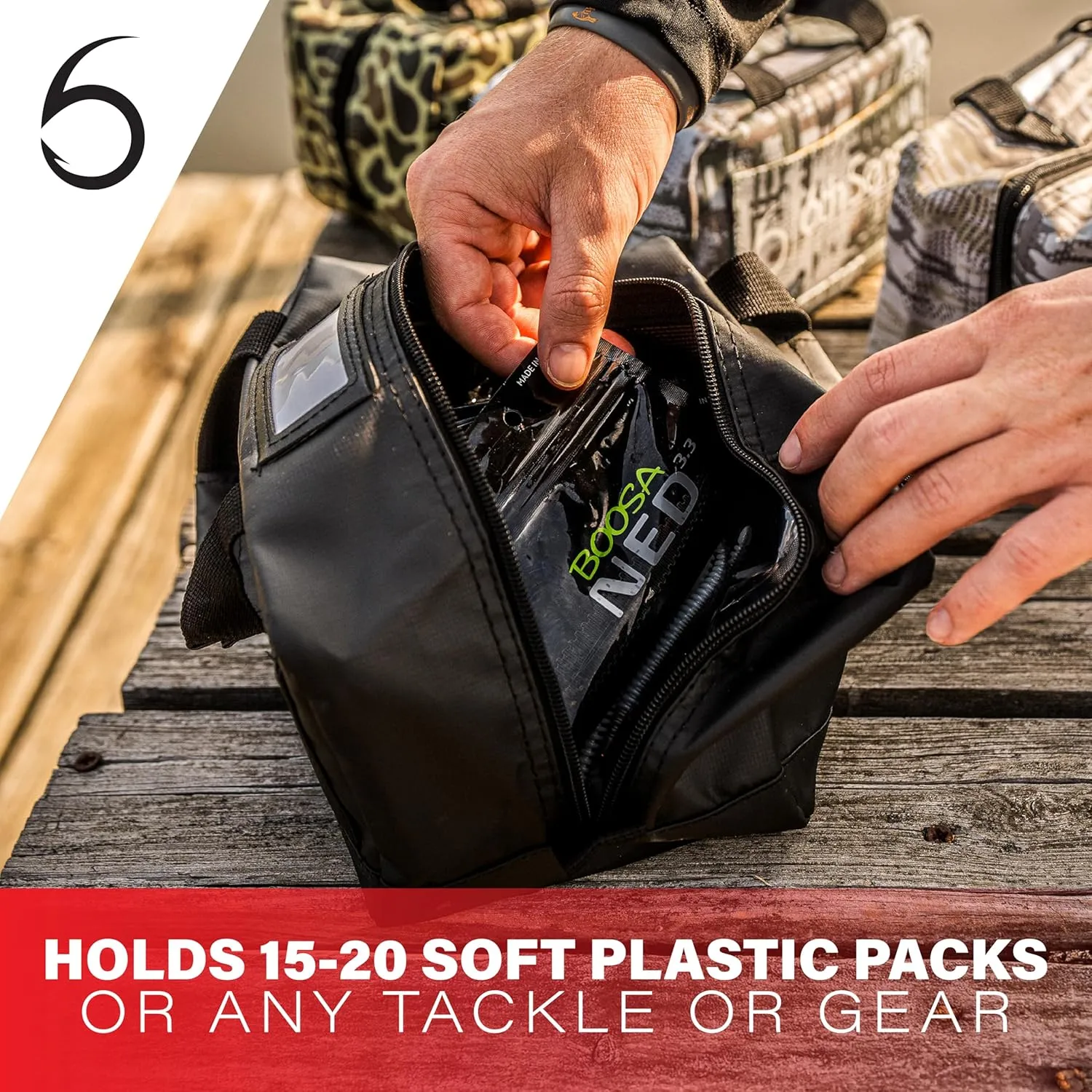 6th Sense Fishing Small Bait Bag – Durable Soft-Sided Storage for Soft Plastics (Mountain Goat)