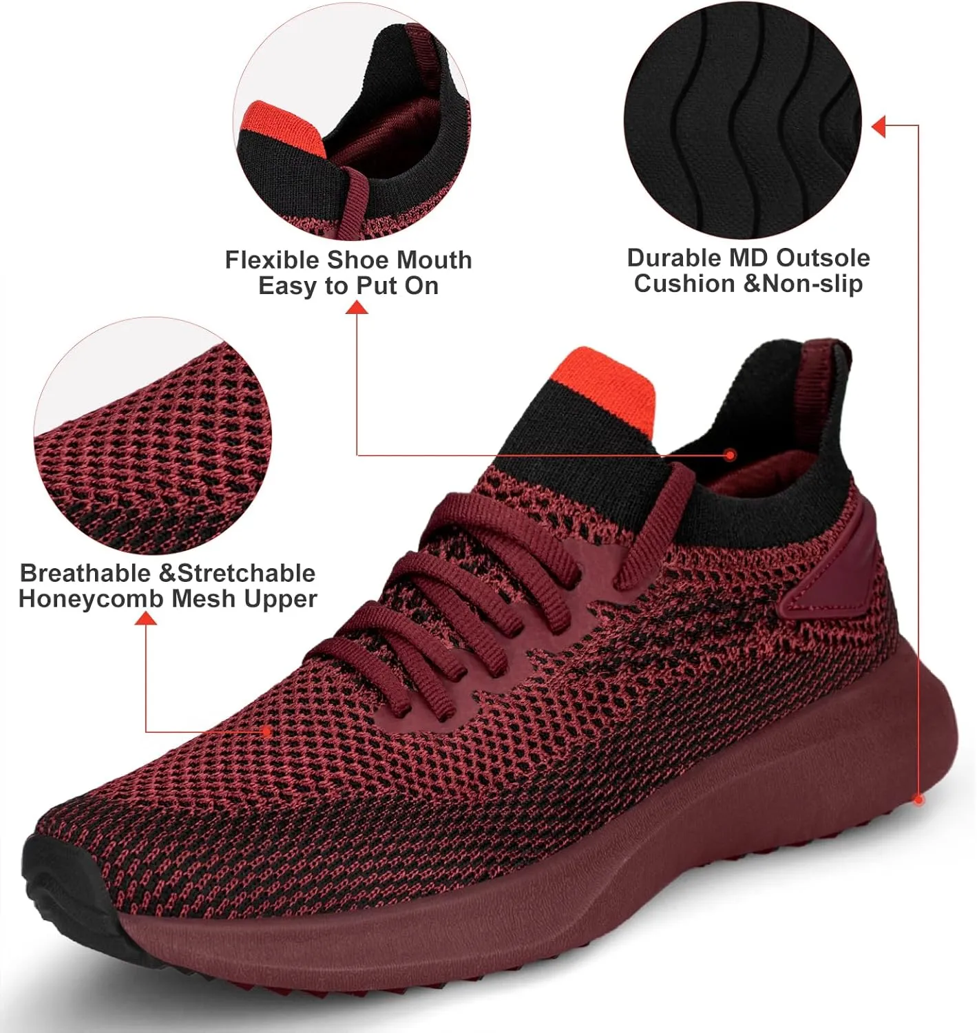 Abboos Women's Non Slip Gym Workout Shoes, Lightweight Breathable Tennis Shoes, Mesh Walking Sneakers