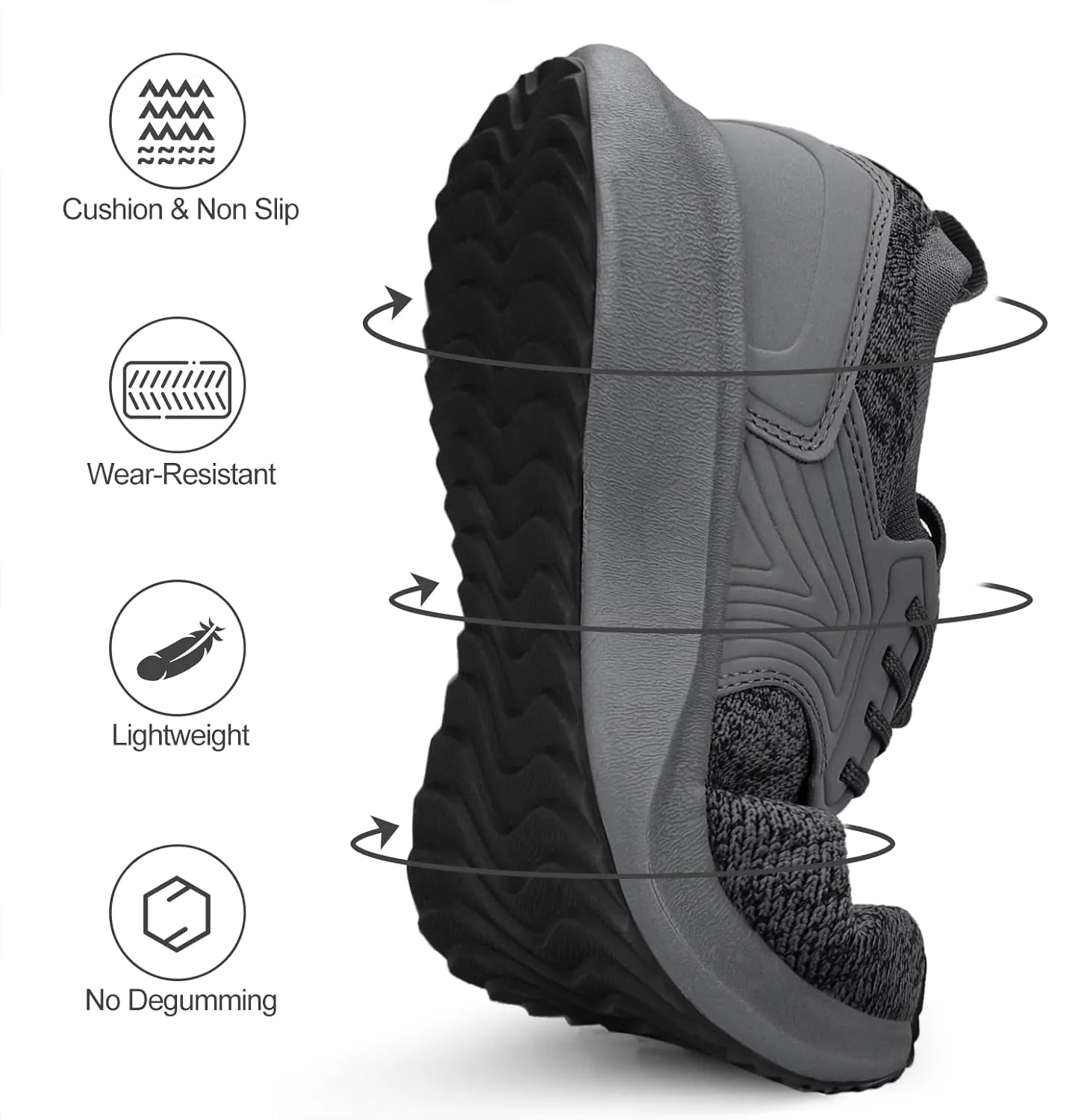 Abboos Womens Walking Running Shoes-Slip on Lightweight Memory Foam Sneakers for Athletic Gym Tennis Shoes