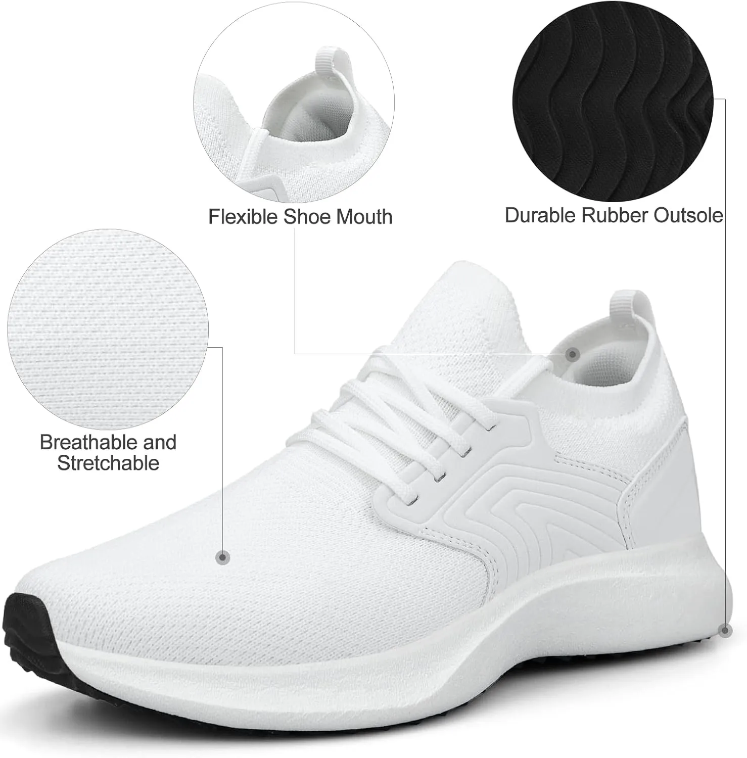 Abboos Womens Walking Shoes Lightweihgt Breathable Slip on Sneakers Athletic Gym Tennis Running Shoes