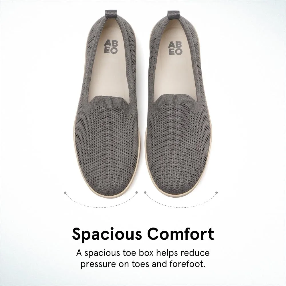 ABEO Encore Knit Slip On Sneakers for Women | Breathable Knit Slip On Sneakers | Arch Support Sneakers for Women | Built-in Orthotic Insole | Women's Travel Sneakers