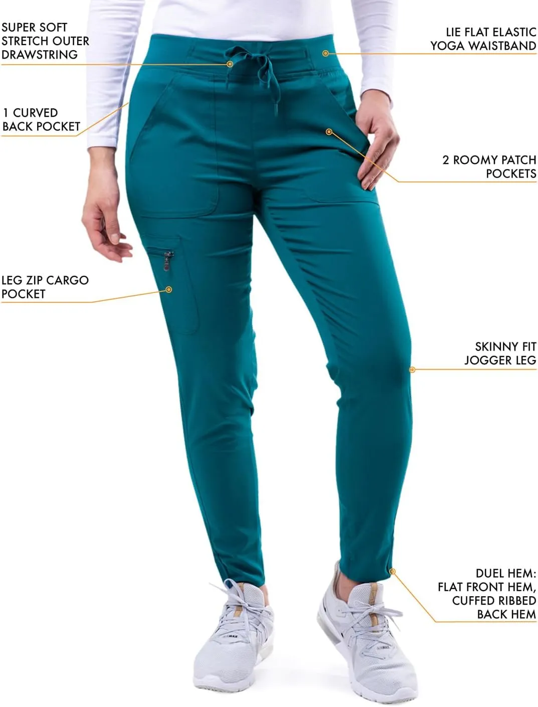 Adar Pro Flawless Plus Scrub Set for Women - Elevated V-Neck Top & Jogger Scrub Pants