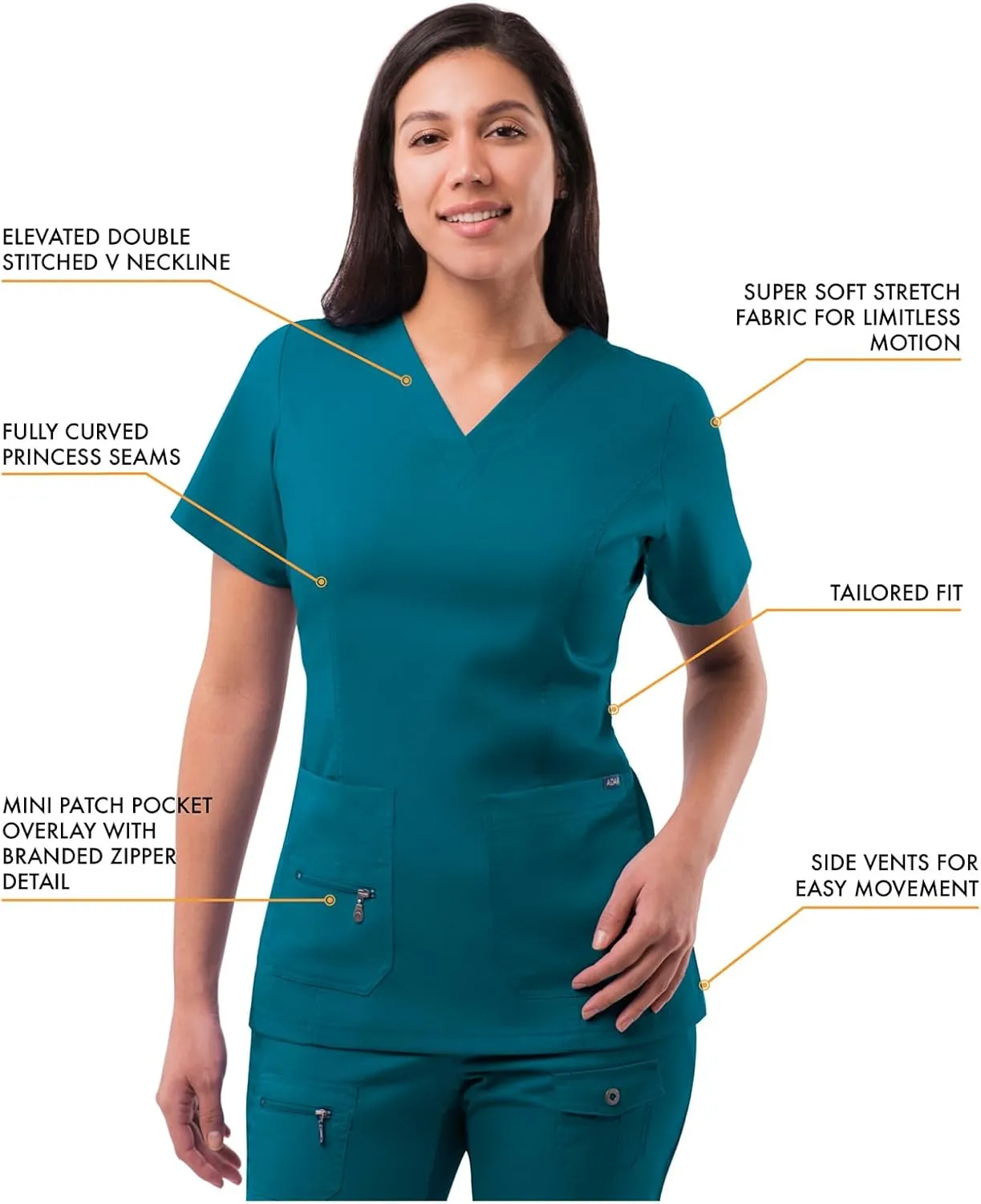 Adar Pro Flawless Plus Scrub Set for Women - Elevated V-Neck Top & Jogger Scrub Pants