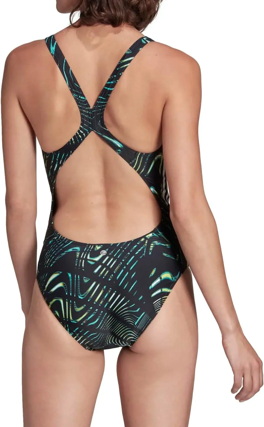 adidas Women's Souleaf Graphic 3 Stripes Swimsuit