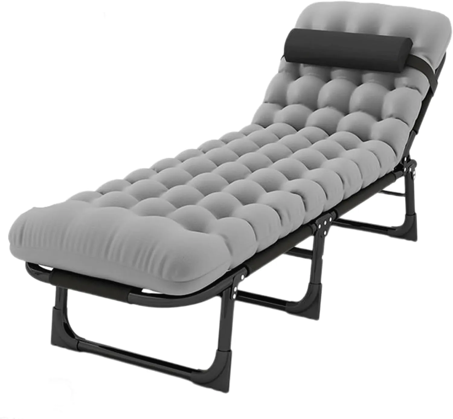 Adjustable Backrest Camping Cots for Adults, Portable Folding Bed for Sleeping, Lightweight Tent Cot with Removable Pillow