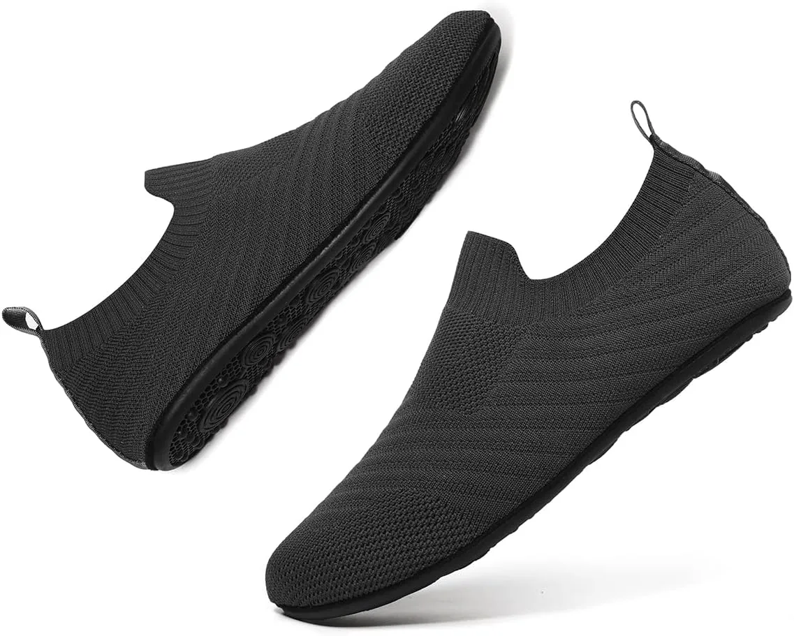 Adult Lightweight Slip-on Grip Indoor House Slippers Non-slip Barefoot House Home Shoes for Women Men
