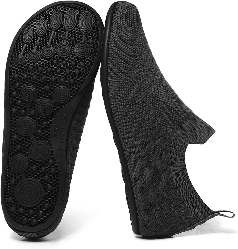 Adult Lightweight Slip-on Grip Indoor House Slippers Non-slip Barefoot House Home Shoes for Women Men