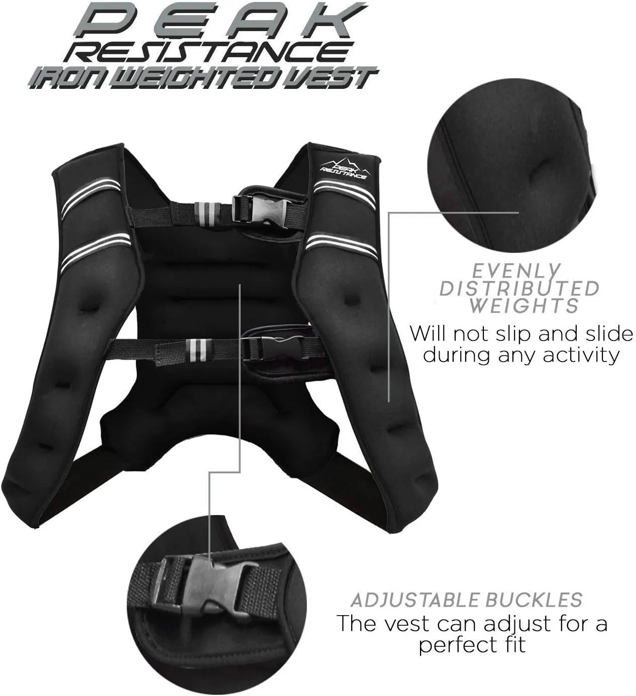 Aduro Sport Weighted Vest Workout Equipment, 4lbs/6lbs/12lbs/20lbs/25lbs/30lbs Body Weight Vest for Men, Women, Kids