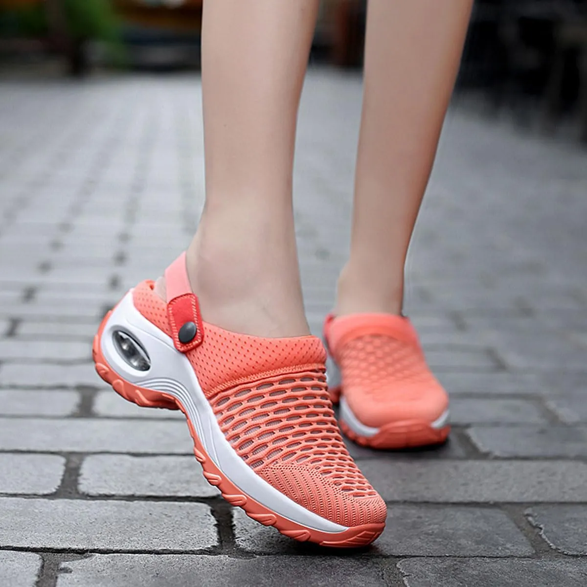 Air Cushion Slip-On Walking Shoes Orthopedic Diabetic Walking Shoes, Orthopedic Clogs Slippers Sandals Sneakers for Women