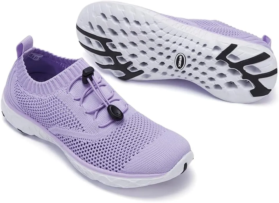ALEADER Women's Lightweight Aqua Water Shoes Slip-on Quick Drying Swim Shoes
