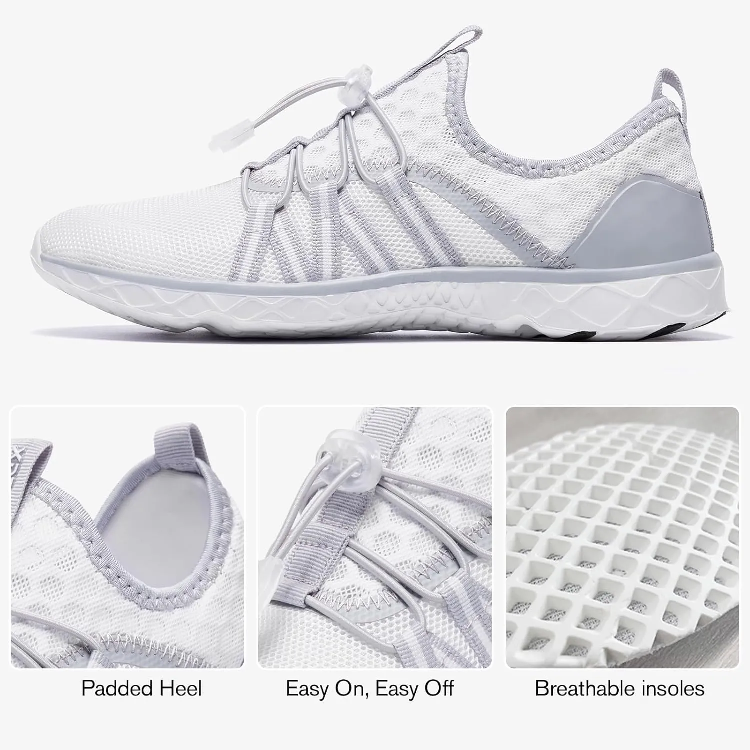 ALEADER Women's Lightweight Aqua Water Shoes Slip-on Quick Drying Swim Shoes