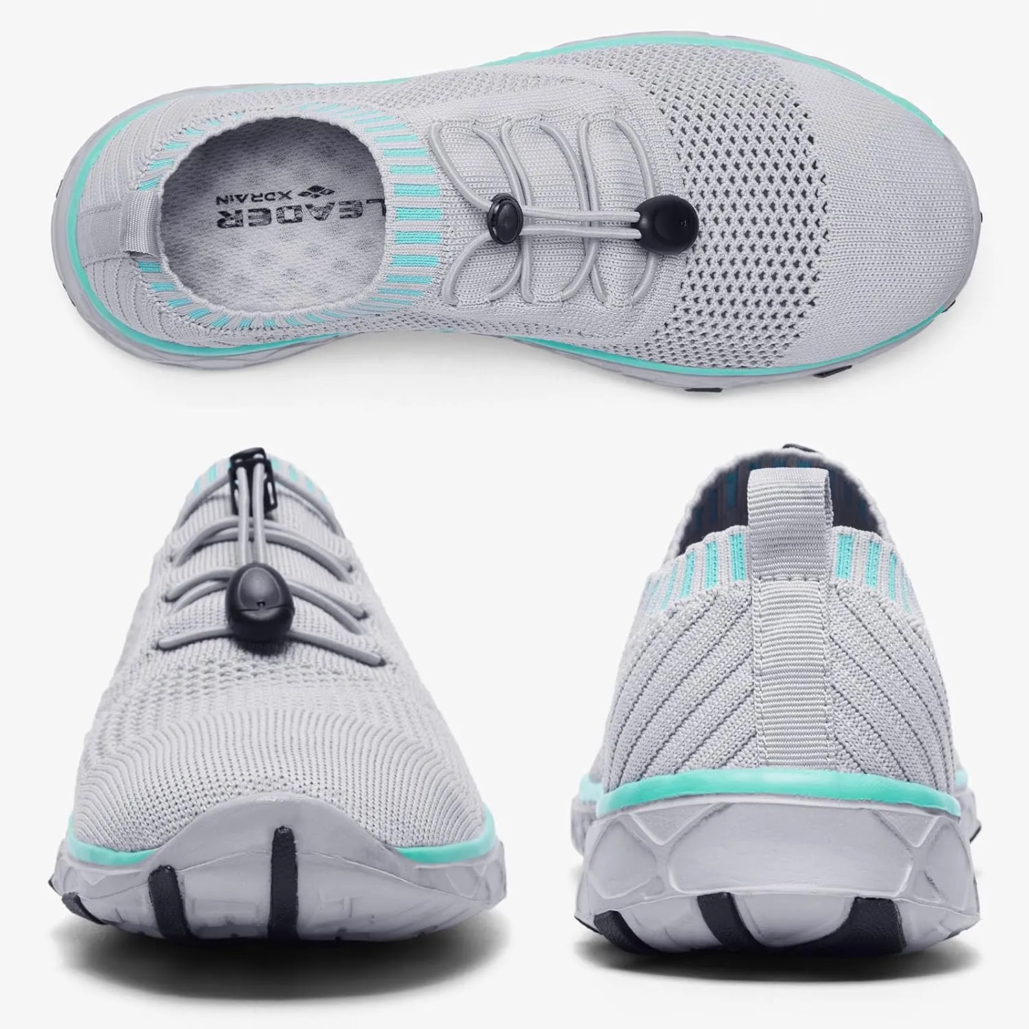ALEADER Women's Lightweight Aqua Water Shoes Slip-on Quick Drying Swim Shoes