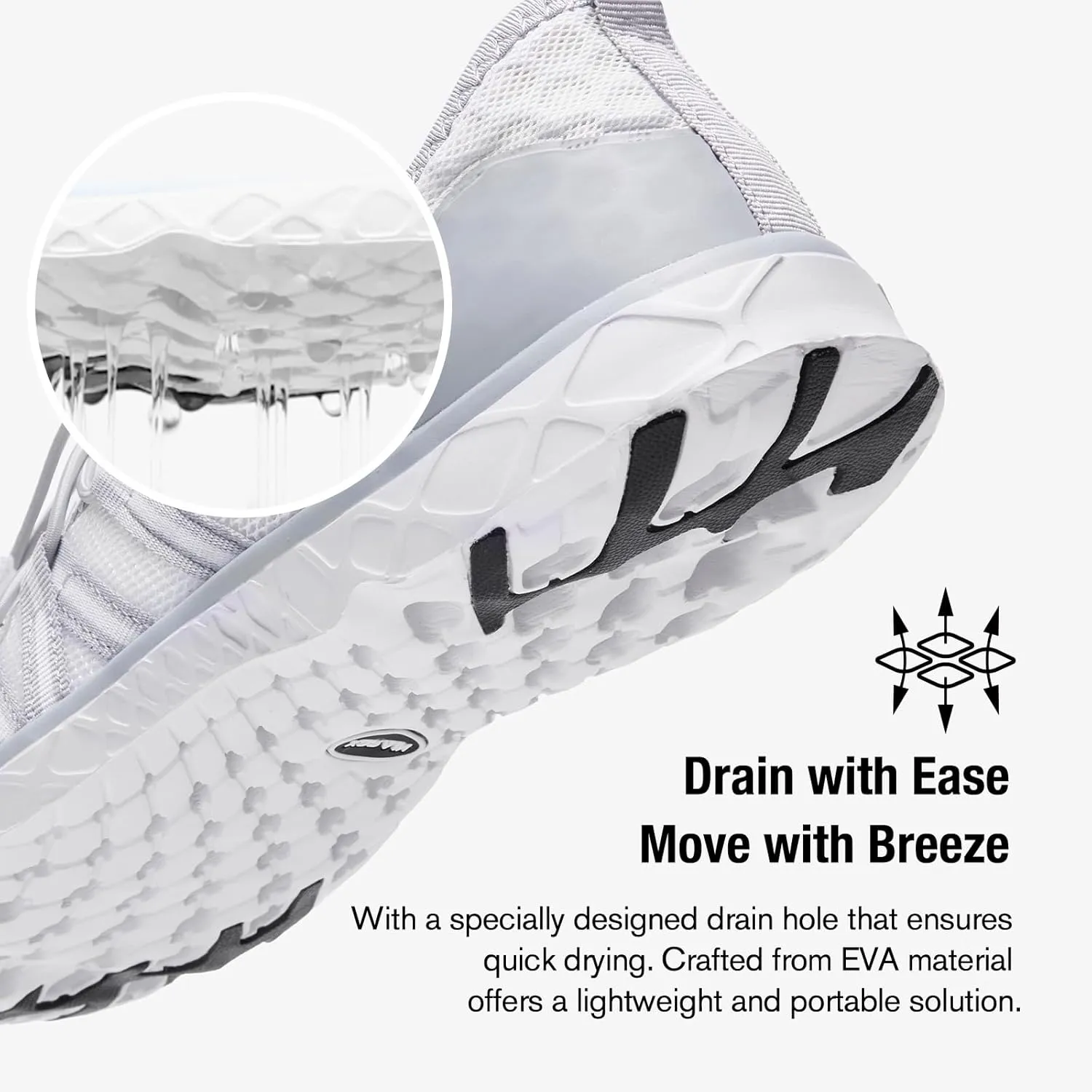 ALEADER Women's Lightweight Aqua Water Shoes Slip-on Quick Drying Swim Shoes