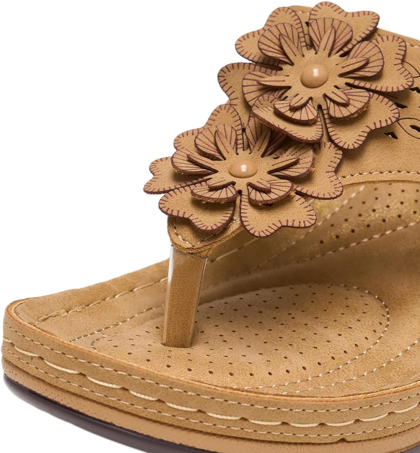 Alexis Leroy Women's Comfort Cut-Out Vamp Open Toe Wedge Slide Sandals