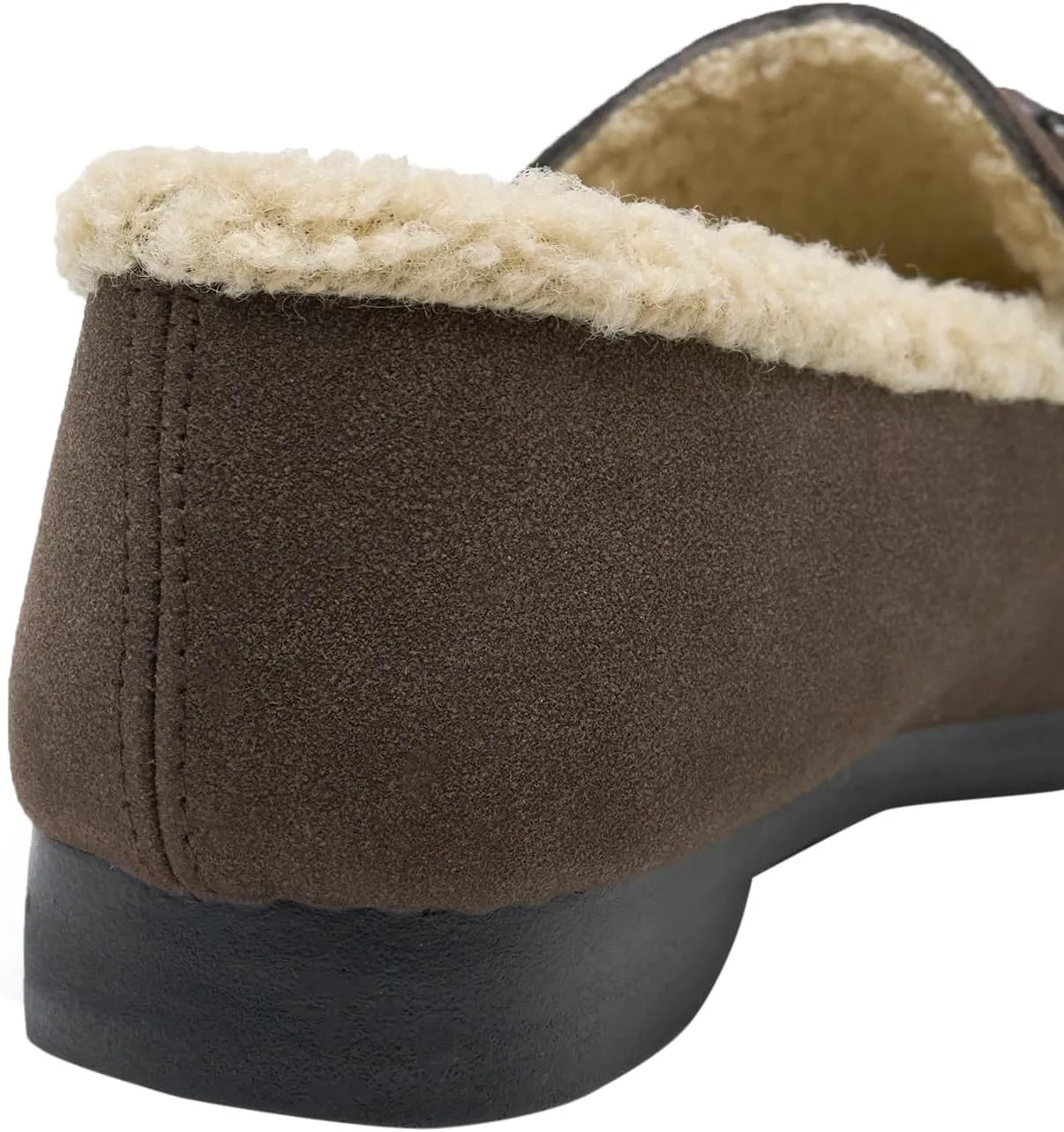 Alexis Leroy Women's Memory Foam Moccasin Slippers Fuzzy Indoor/Outdoor Slip-On Faux Fur Lining Loafers