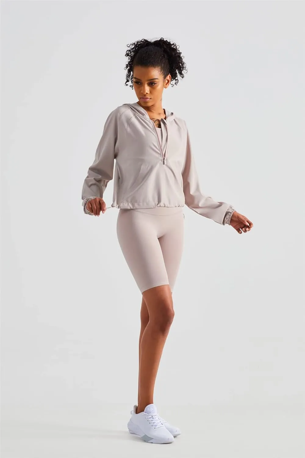 altiland Lightweight Workout Jacket for Women, Cropped Athletic Gym Running Hoodie, UV Protection Half Zip Pullover UPF 50 