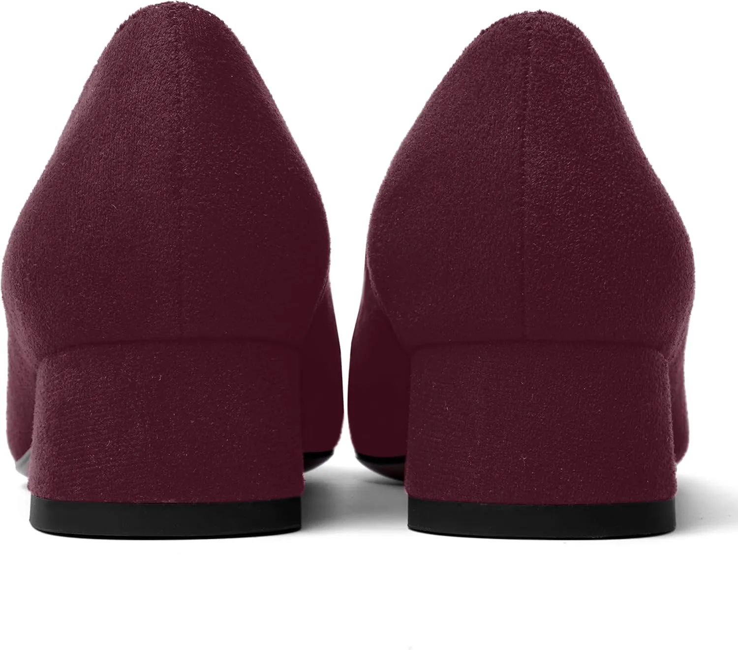 AMBELIGHT Womens Square Toe Casual Office Slip On Soild Block Low Heel Pumps Shoes 1.5 Inch