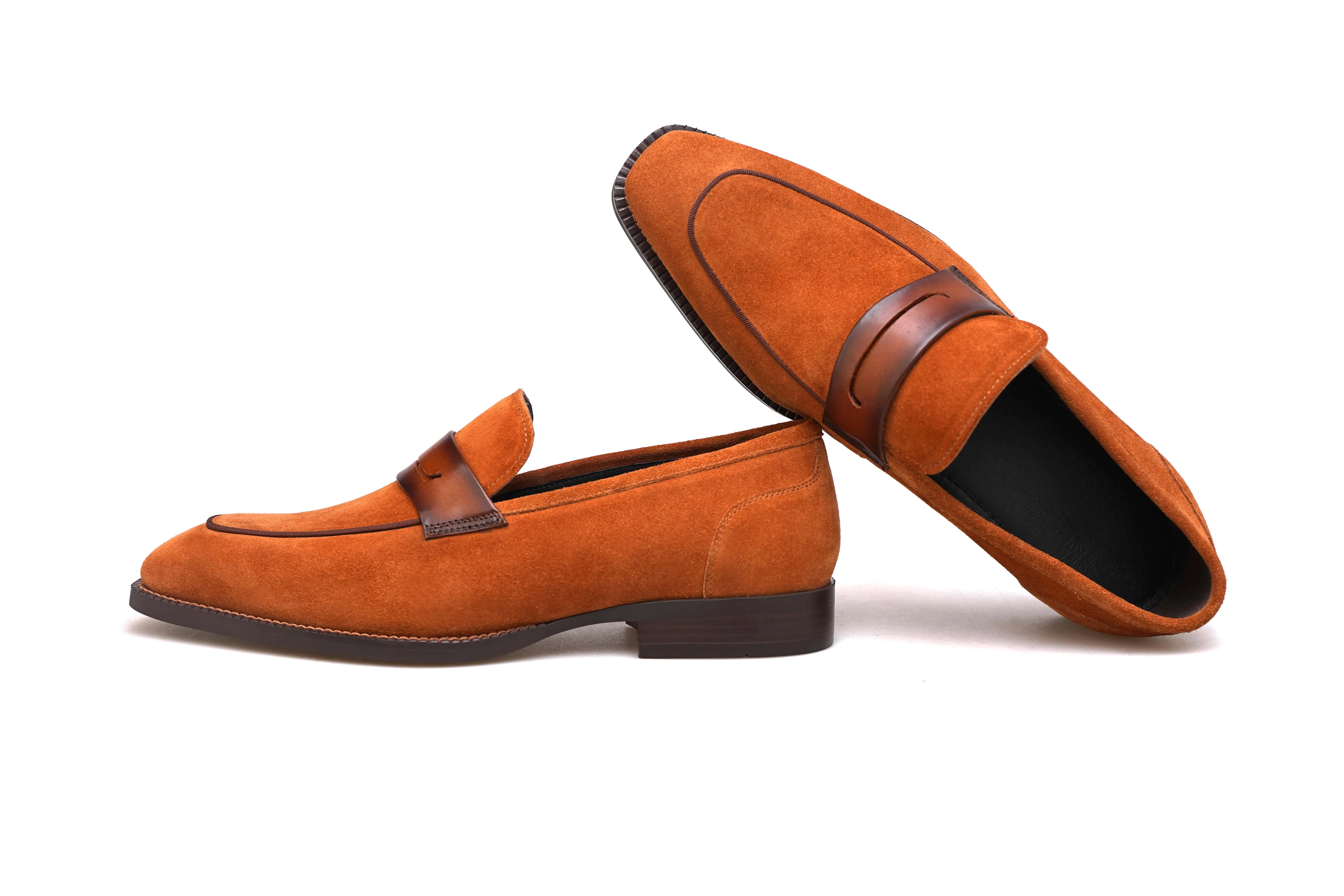 Amber Oak Suede Brown Loafers