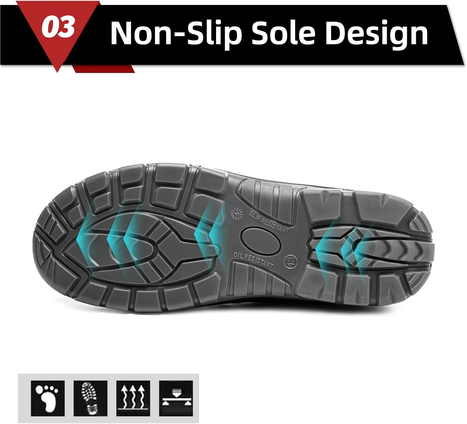 ANGRYRAM Steel Toe Slip on Work Boots for Men Waterproof Chelsea Industrial & Construction Shoes, Lightweight Comfortable Slip Resistant Safety boots