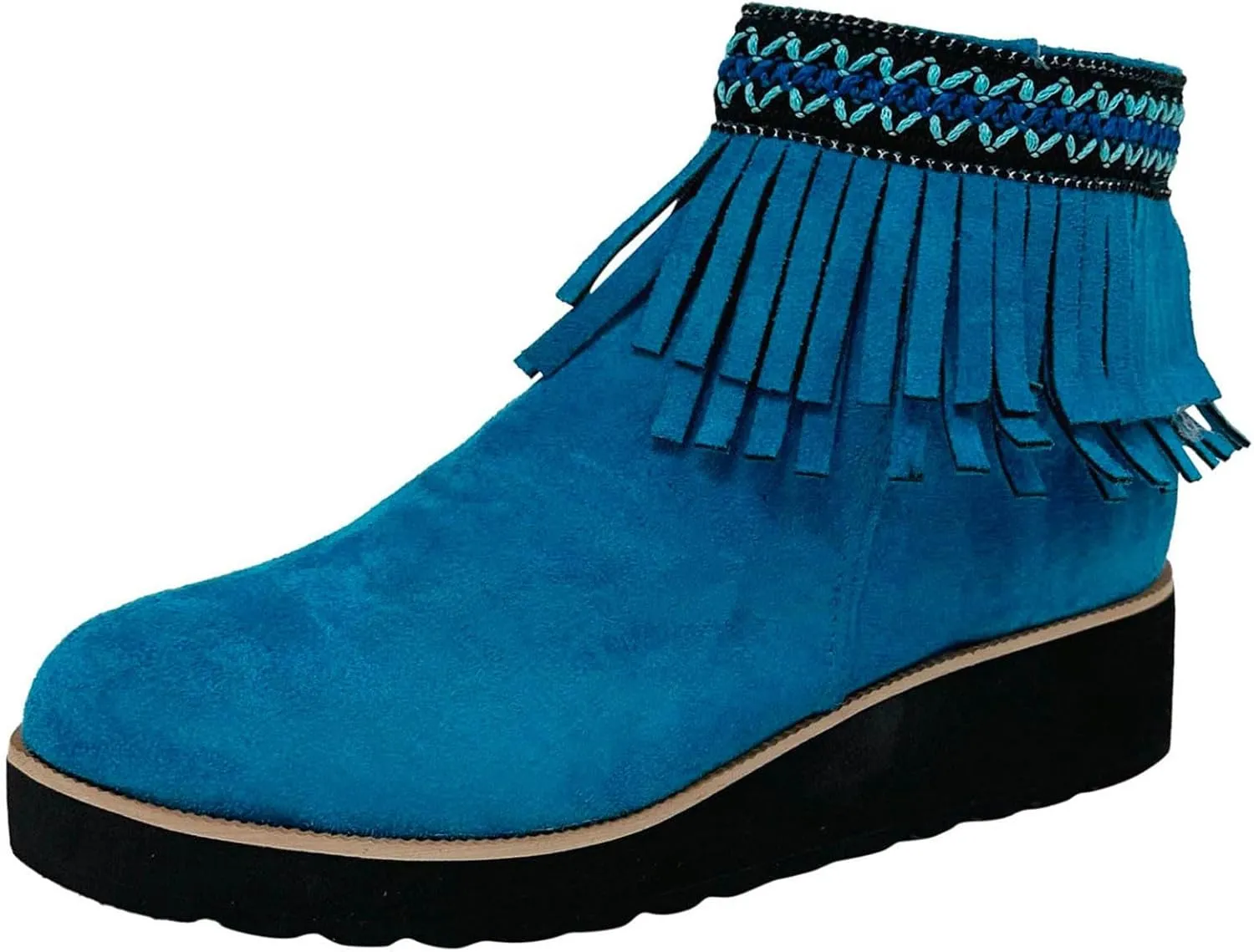 Ankle Boots for Women Fall Boots Women Comfortable Soft Sole Wedge Heel Tassel Frosted Suede Barefoot Shoes Women