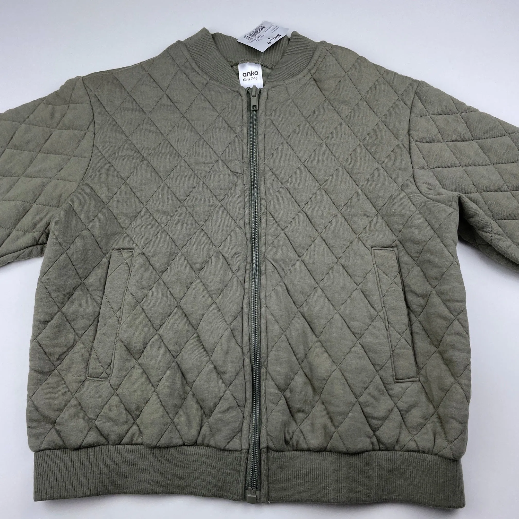 Anko khaki quilted lightweight jacket, size 9, BNWT