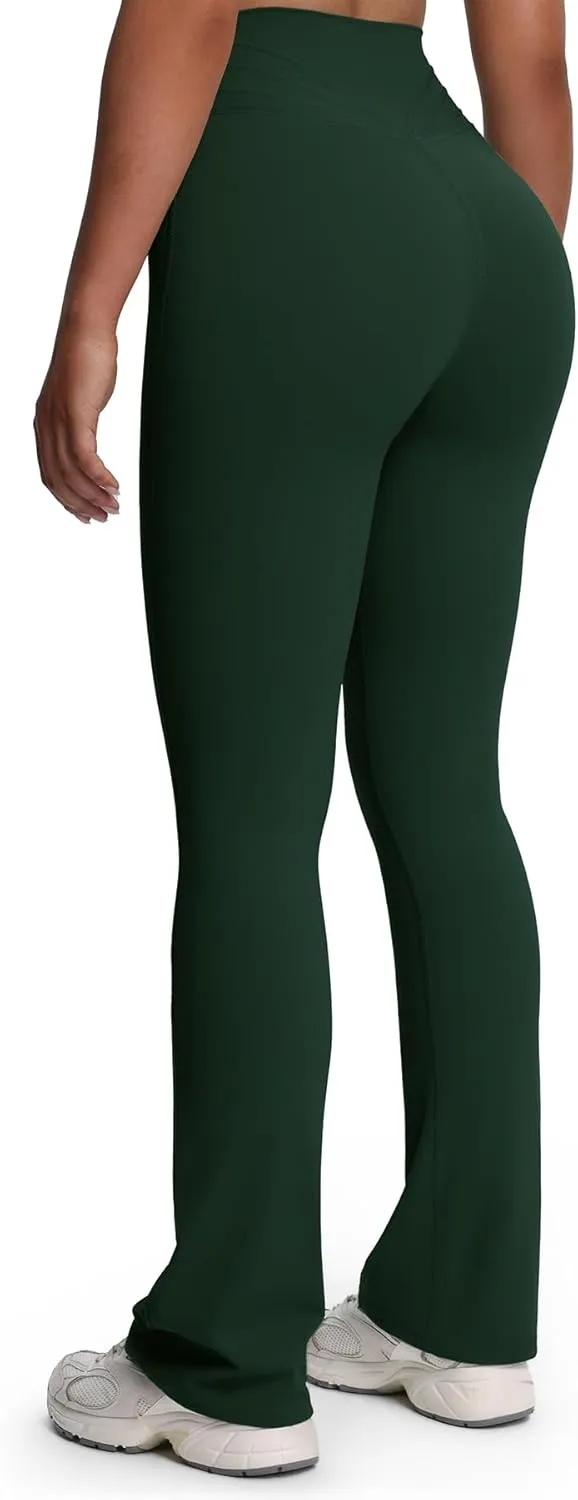 Aoxjox Flare Leggings for Women Trinity Tummy Control High Waisted Wide Leg Yoga Pants 29"/31"/33"