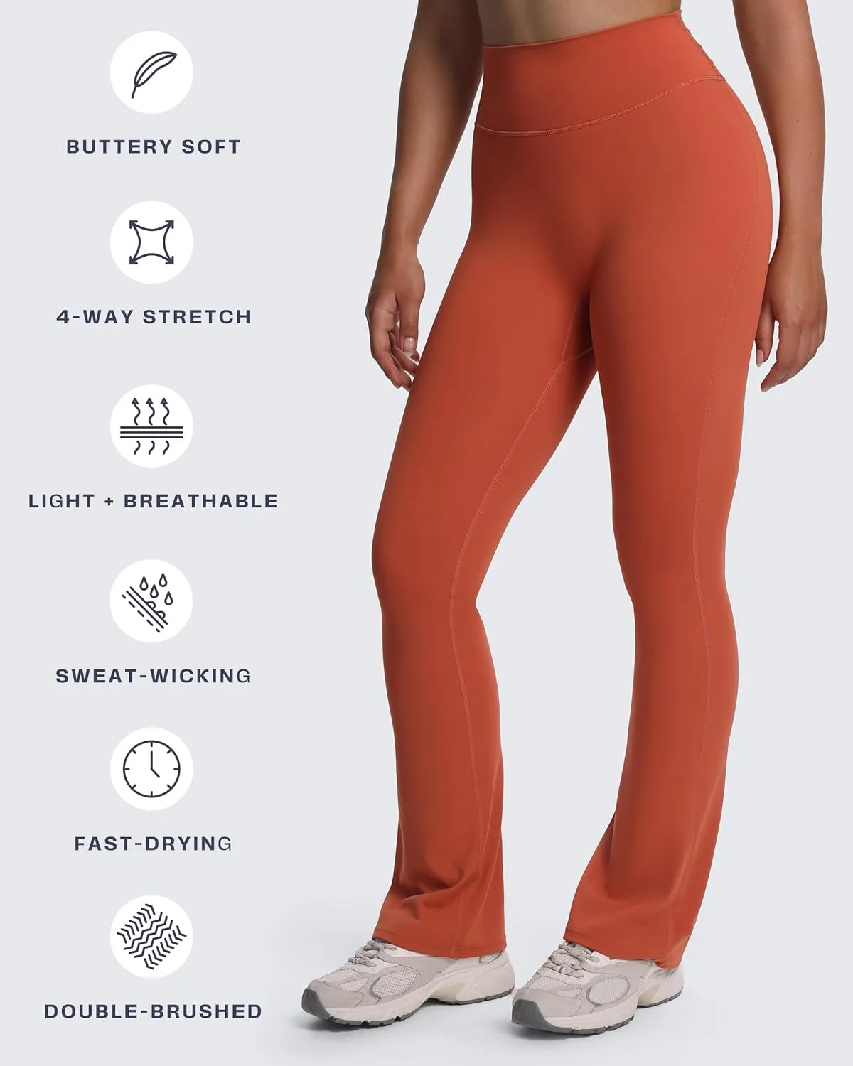 Aoxjox Flare Leggings for Women Trinity Tummy Control High Waisted Wide Leg Yoga Pants 29"/31"/33"