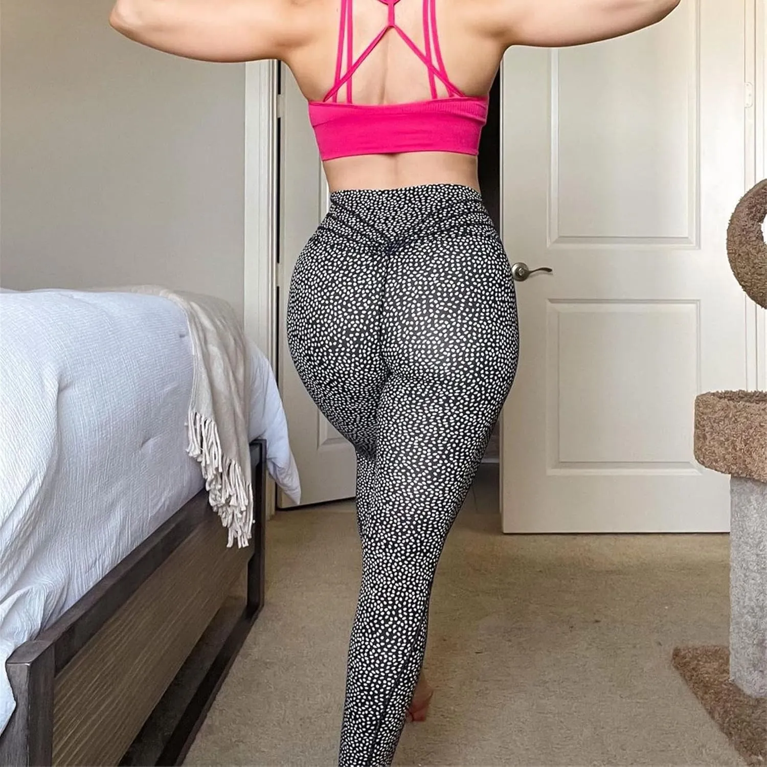 Aoxjox High Waisted Workout Leggings for Women Trinity Yoga Pants 26.5"