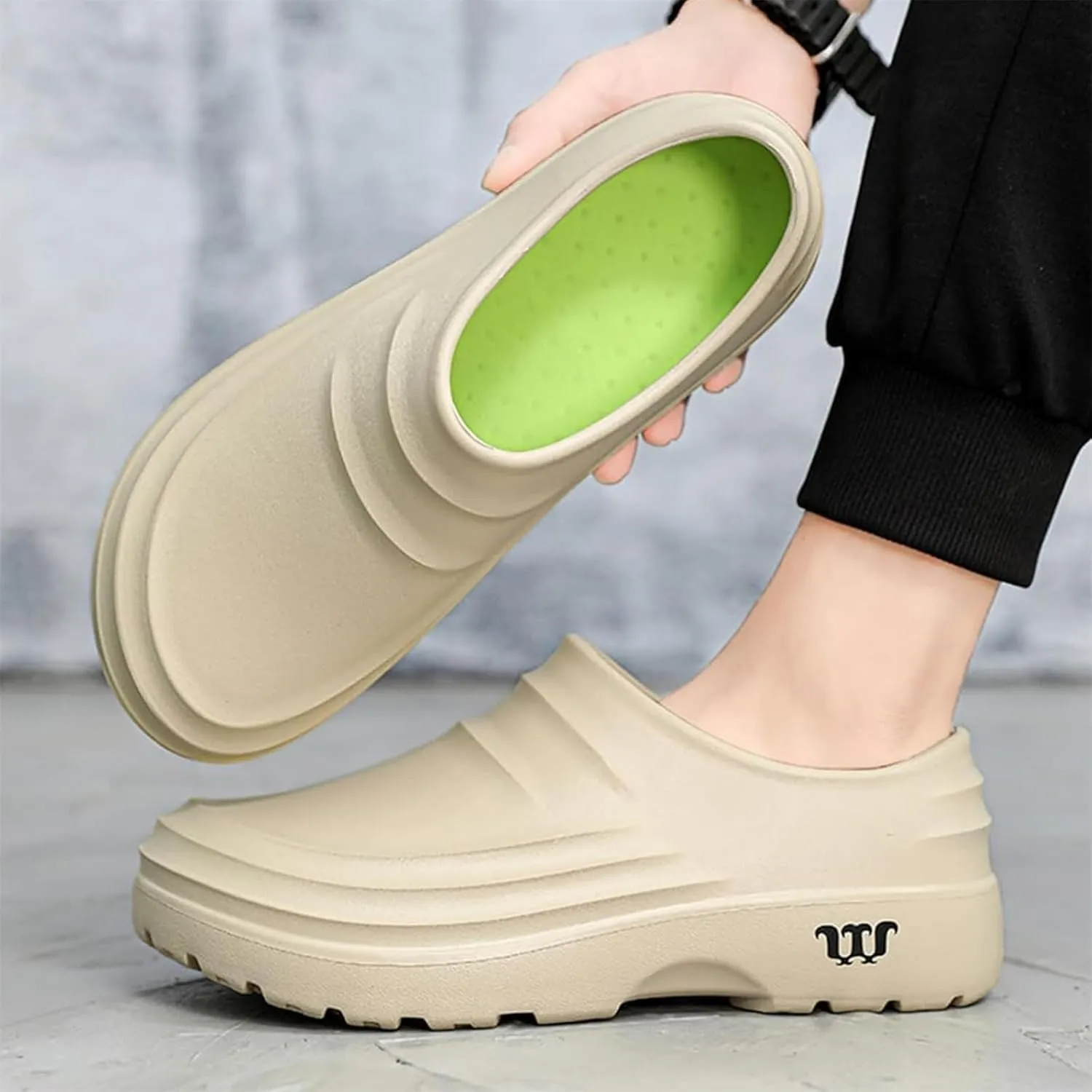 Armadillo Chef Shoes for Women Comfortable Slip On Kitchen Garden Nurse Shoes Solid Color Oil Resistant Work Clogs Lightweight Waterproof Chef Mules