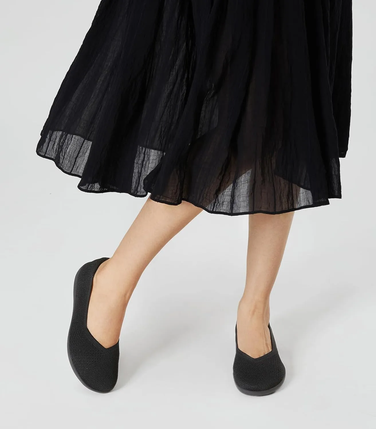 Arromic Wide Toe Box Flat Shoes Women Slip on Wide Width Flats Comfortable Ballet Flat Shoes Knit Dressy Washable Soft Walking Shoes