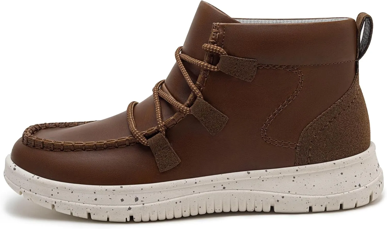 Athlefit Women's Lace Up Ankle Boots Casual Comfortable Lightweight Walking Flat Ankle Booties Boat Shoes