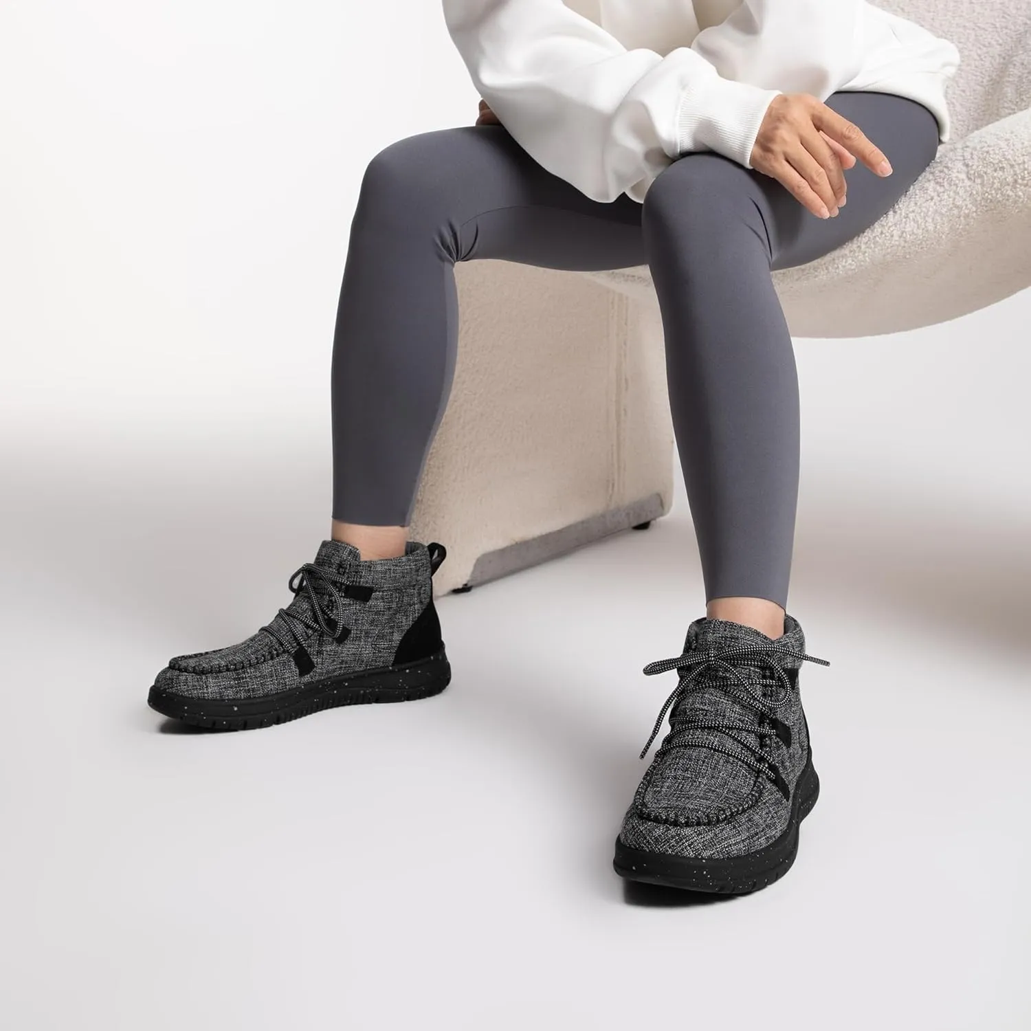 Athlefit Women's Lace Up Ankle Boots Casual Comfortable Lightweight Walking Flat Ankle Booties Boat Shoes