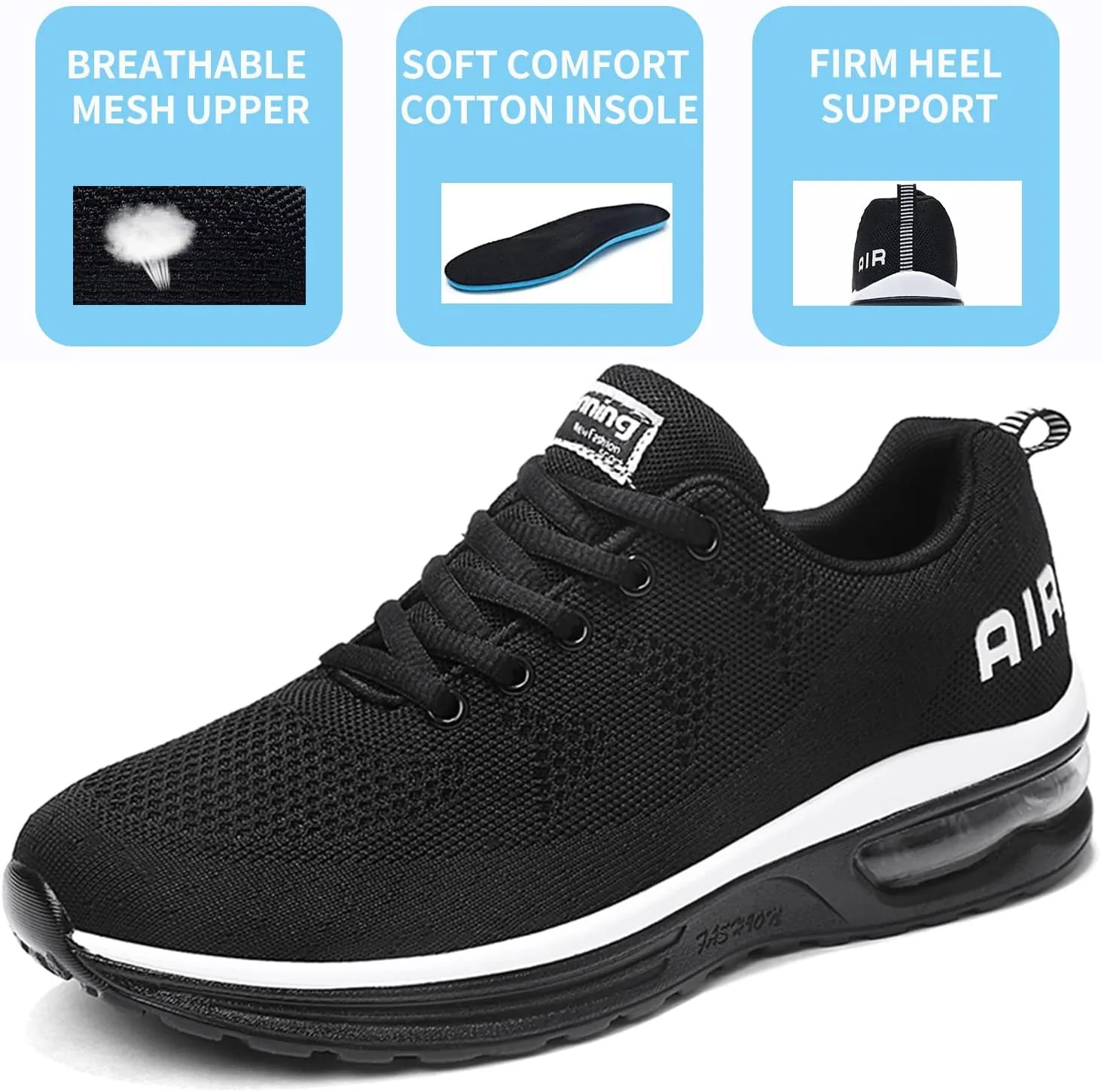 AUPERF Men's Air Running Shoes Lightweight Breathable Workout Footwear Walking Sports Tennis Sneaker