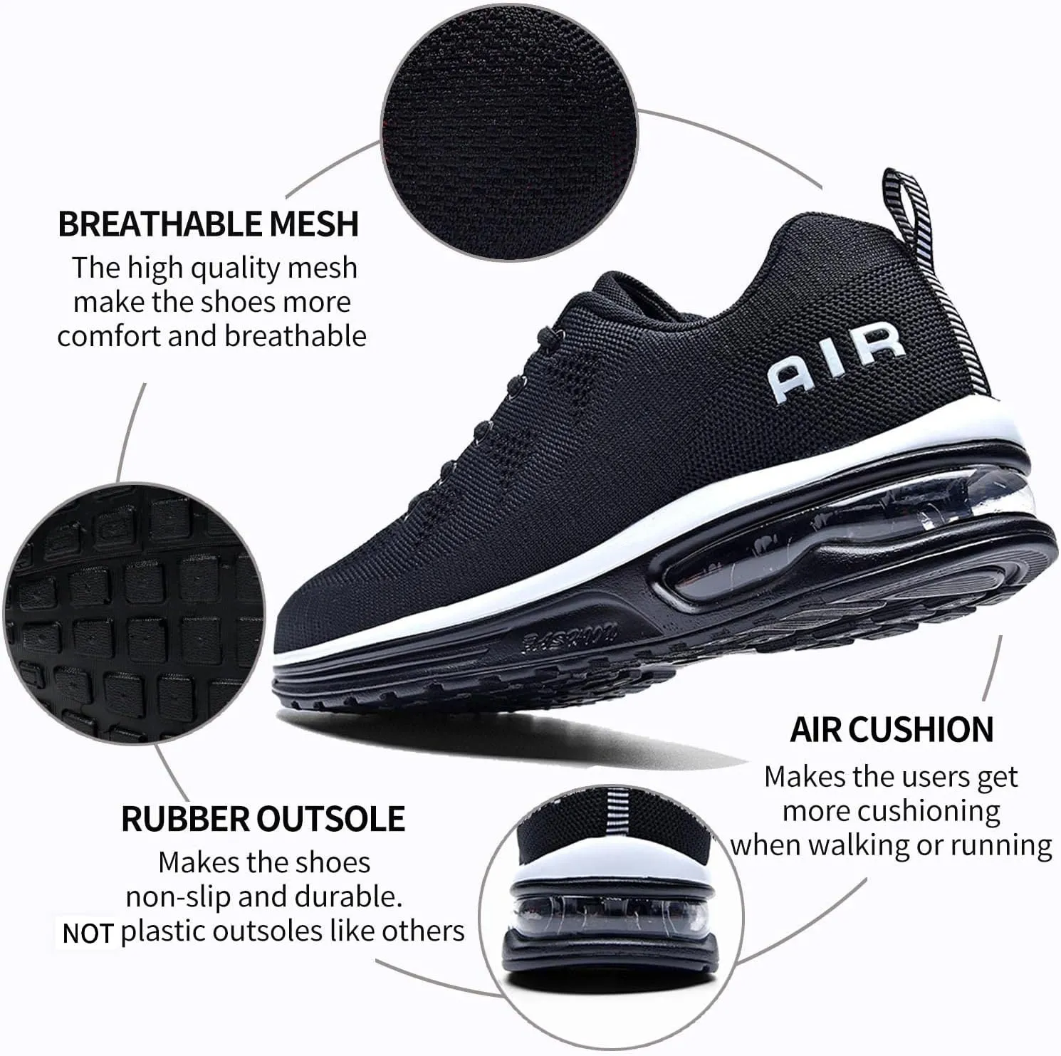 AUPERF Men's Air Running Shoes Lightweight Breathable Workout Footwear Walking Sports Tennis Sneaker