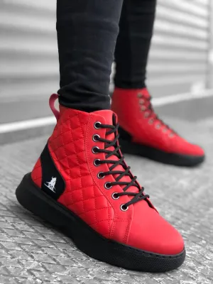 BA0159 Lace-Up Men's High Sole Sneaker Sport Boots
