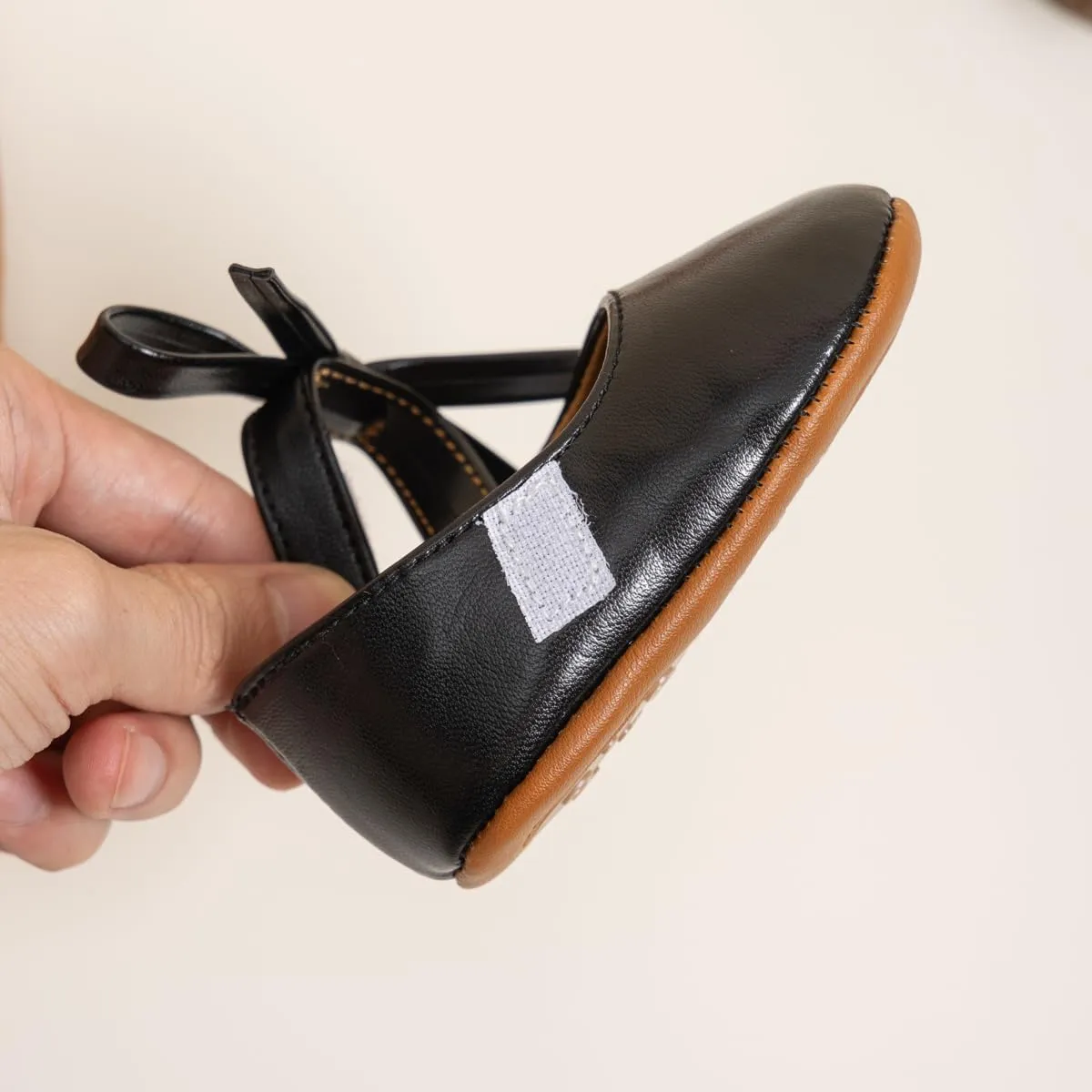 Baby Girls Soft Princess Dress Flats Shoes Infant Wedding Mary Jane Anti-Slip First Walker Newborn Shoe Baptism Christening Texture Sole Sneaker Shoes