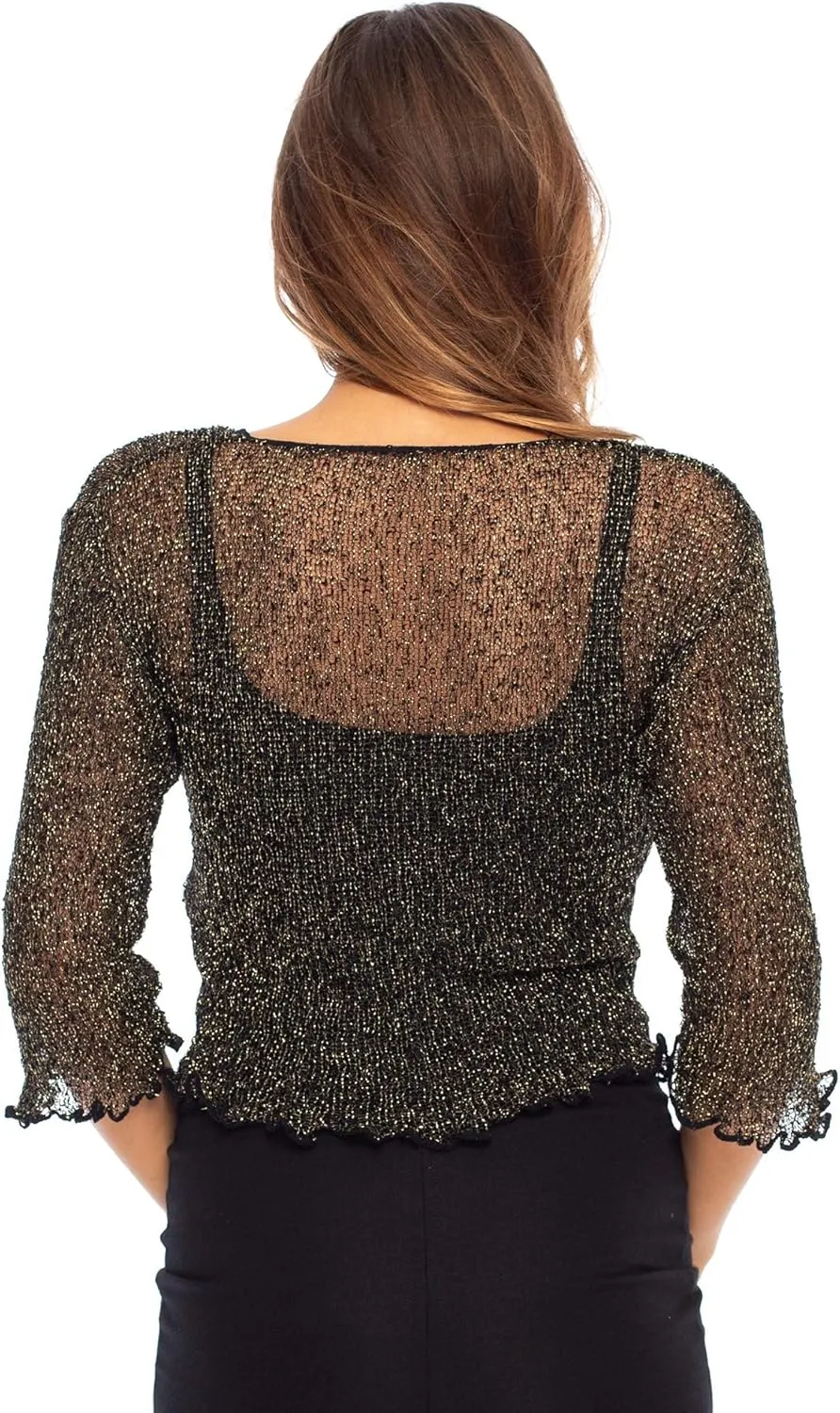 Back From Bali Womens Sheer Shrug Cardigan Lightweight Knit