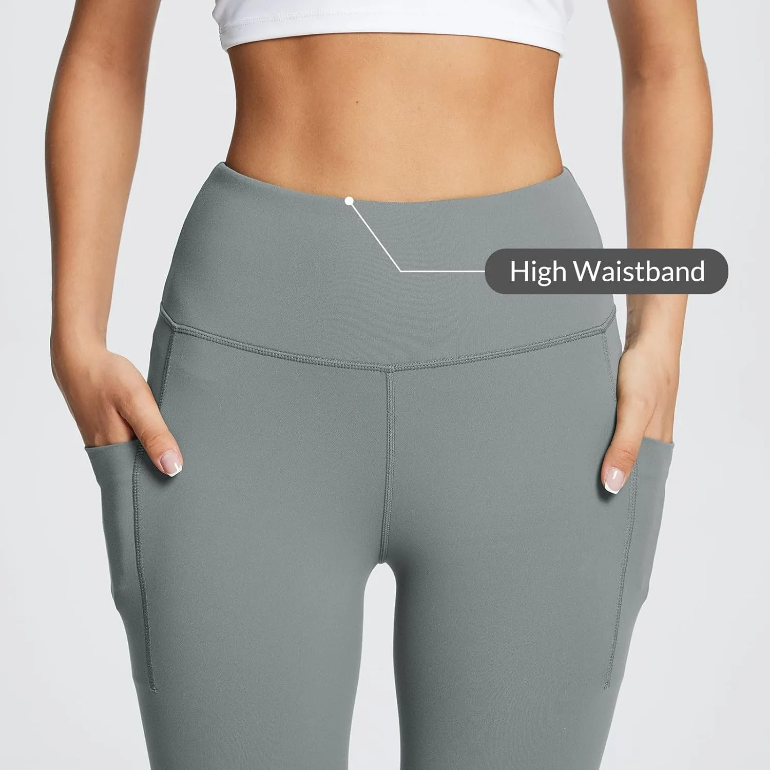 baleaf Women's Leggings with Pockets Tummy Control Workout High Waisted Athletic Running 7/8 Ultra Soft Gym Yoga Ankle Pants