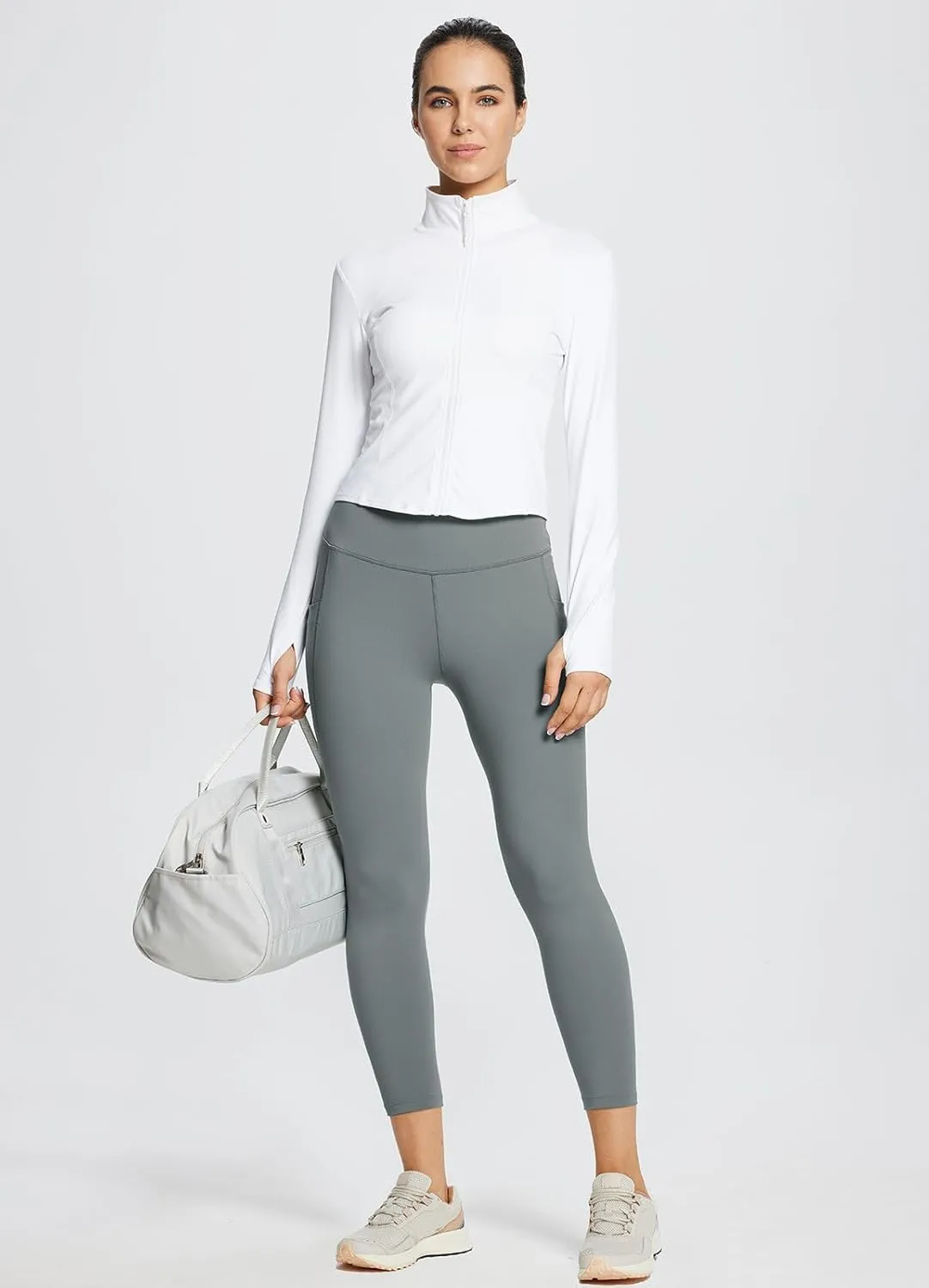 baleaf Women's Leggings with Pockets Tummy Control Workout High Waisted Athletic Running 7/8 Ultra Soft Gym Yoga Ankle Pants